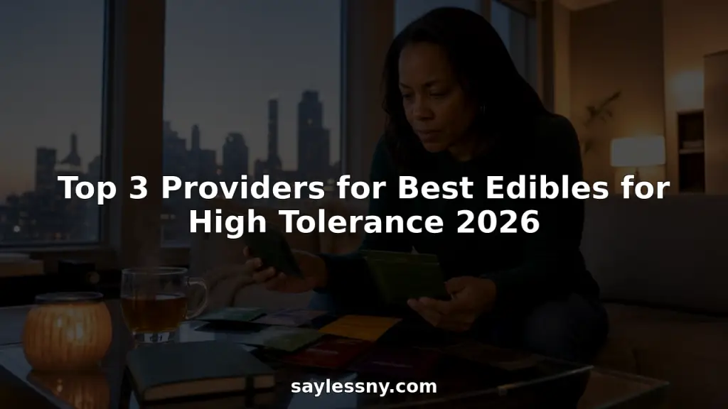 Woman reviewing cannabis edible products at kitchen table