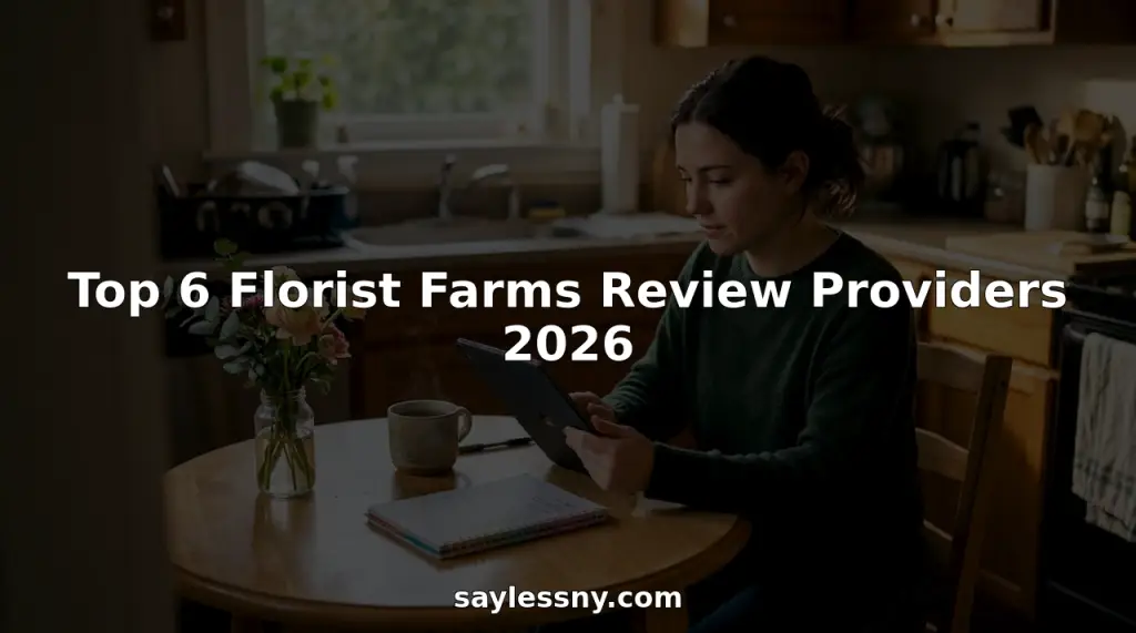 Woman browsing Florist Farms reviews on tablet in café