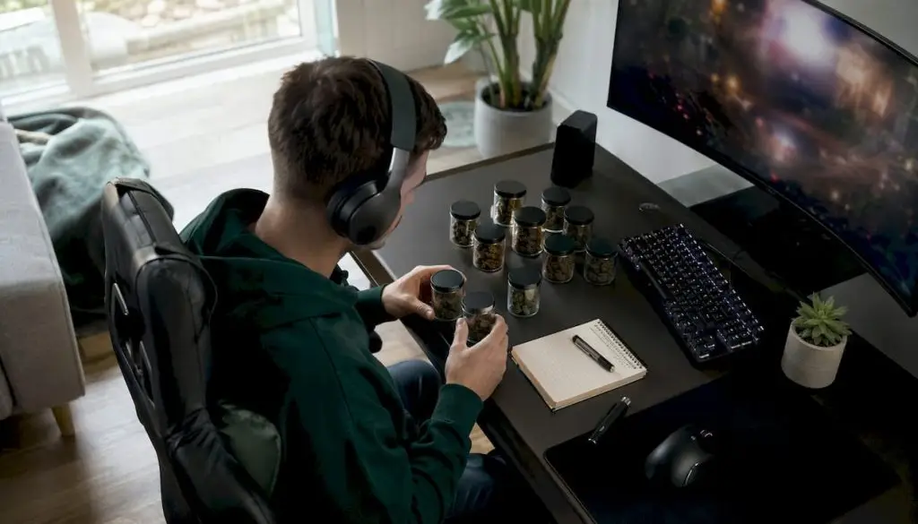 Gamer selecting cannabis strains by terpene
